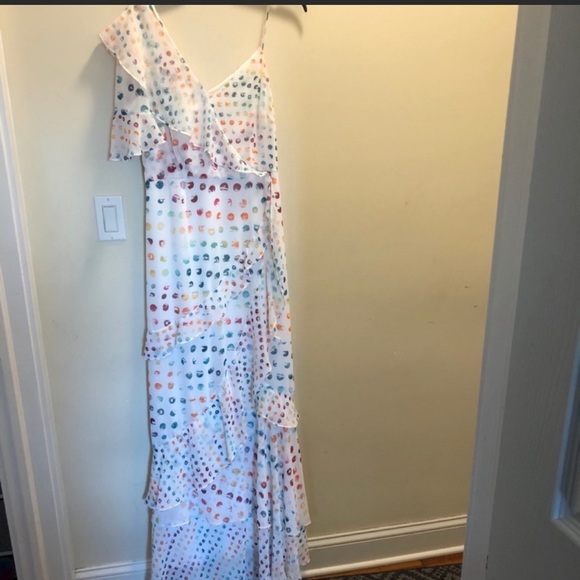 NWOT  ML Monique Lhuillier asymmetric ruffle - Picture 5 of 5